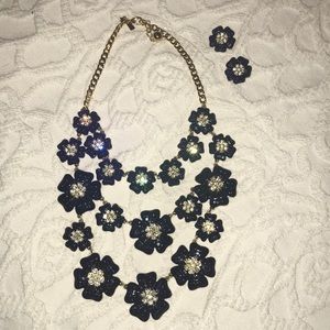 Kate spade necklace navy and clear crystal